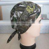 Cheap wholesale camouflage printing pirate hat 100% cotton meisai hip hop customized bandana cap