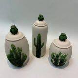 Cactus receptacles of various sizes with LIDS made by polyresin storage box