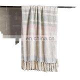 2020 Home Textile New Home Fashion Woven Slub Polyester Faux Linen Light Throw Summer Cheap Throw Blanket