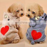 Popular Dog Hoodie Plain Fleece Dog Clothing Pet Garment Warm Dog Sweater Coat thumbnail-1