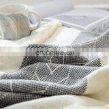 OLIVEHOME 100%COTTON Knitted Throw Blanket Decor Sofa Couch or Bed Tassels Design thumbnail-5