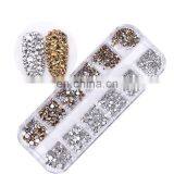 Nail Art DIY Design Jewelry Accessories Flatback Glass Nail Crystals Rhinestones Gold Silver Nail Decoration