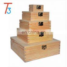 Variety Square Wooden Organizer Boxes Storage With Lid and Clasp thumbnail-3