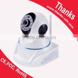 Plug and Play 720P P/T wifi IP camera, smart home security wireless IP camera baby monitor with P2P and SD card