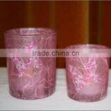 Colord Glass Candle Holder With Pattern Home Invitations