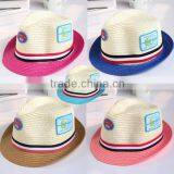 wholesale summer sun hat for children Jazz fedora cowboy fedora hat fedora straw hat children