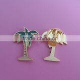 coconut tree gold lapel pin custom make pin badge