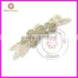 To Sew Wedding Dress Diamond Rhinestone Appliques, Embellished Beaded Applique Wholesale thumbnail-4