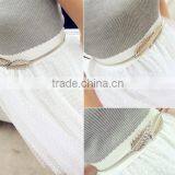 Fashion Women Metal Leaves Elastic Stretch Waist Belt Strap Cummerbund Waistband thumbnail-3