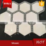 White Gray Hexagon Marble Mosaic Tile For Wall