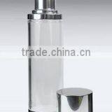 100ml Airless Dispenser Silver With Clear Body thumbnail-1