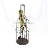 13A187NV Decorative Bottle Shaped Metal Wine Holder