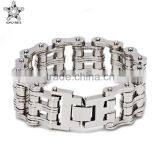 Wholesale Silver Chain Bracelet Men 24mm Stainless Steel Heavy Motorcycle Rider Bracelet