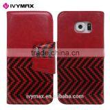 2016 Trending Products Classic Leather Stand Flip Front Back Cover Case Wallet Card for Samsung Galaxy s6