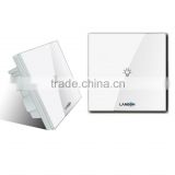 RF white wall mounted touch 1-gang light switch for home/office/flat
