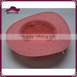 Girl Pink Straw Sun Hat Paper Floppy Hat With Colorful Flower thumbnail-5