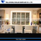 2014 modern white glossy mini LED nightclub bar counter wine bar counter design, acrylic solid surface commercial furniture