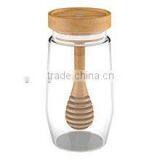 Orignial and Newly Designed Handmade Glass Jar for Honey with Dipper