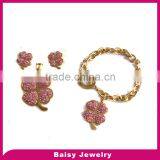 New Style Stainless Steel Leaf Leaf Pendant Necklace Bracelet Jewelry Sets Wholesale thumbnail-1