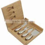 Bamboo Cheese Box With Knife