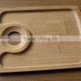 Bamboo Wine Plate for Wine Glass and Snack