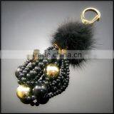 Hot Sale Pearl And Beads Necklace Stylish Metal Keychain