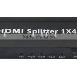 High-performance 1x4HD Splitter 1 in 4 Out 4 Port Splitter Distributor Converter (O4way HD Splitter 1.4 for HDTV Support 4k*2k