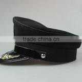 Black Military Officer Hat Service Cap Uniform Pilot Cap With Embroidery Label thumbnail-2