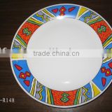 7.5"Round ceramic dessert plate with decal