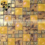 SMP24 Hot Sale Gold Glass Mosaic Tile for Bathroom Kitchen Decor With Moroccan Mosaic Design in European Market Mosaic