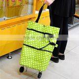 Folding Trolley From SanQi, Large Lightweight Shopping Trolley Foldable Wheel Luggage HandBag Cart With 2 Wheels Green thumbnail-6