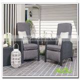 Audu 3 Pieces Black Comfort Wicker Recliner Chair thumbnail-1