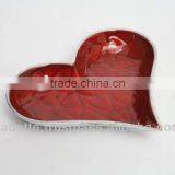 RED ROSE Heart Shaped Aluminum Dish/Plate thumbnail-1