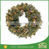 Glittery Bristle Pine Pre-Lit Christmas Wreath thumbnail-4