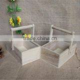 Rectangular Natural Small Wooden Storage Baskets With Sliding Lids thumbnail-2