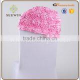 Cheap Wedding Banquet Rosette Chair Head Cover Ruffle Chair Sash thumbnail-1