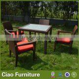 Outdoor Rattan Furniture Table and Chairs Wicker Dining Set thumbnail-1