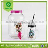 3L Happy Halloween Skull Glass Beverage Dispenser and Mason Jar thumbnail-1