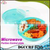 NBRSC New Design Microwave Plastic Food Storage Tray Containers 3 Compartment Divided Plates With Vented Lid thumbnail-2