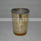 Gold Mercury Glass Candle Holder thumbnail-1