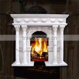 European Style Stone Carved Statuary Glamorous Outdoor Marble Fireplaces thumbnail-2