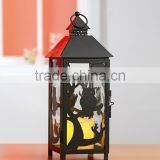 House Shaped Black Metal Lantern Halloween Decorative Candle Lantern thumbnail-1