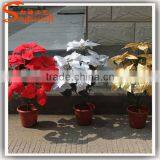 Made in Competative Artificial Poinsettia Flower and Good Quality Cheap Plastic Flower Pots Wholesale thumbnail-3