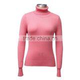 Long Sleeve Pink Cashmere Sweater for Women thumbnail-1