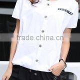 Women Summer Cool Shirt Blouse 95% Cotton Girl Tops Wholesale OEM Women Tshirt thumbnail-2