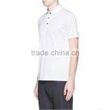 Mens Formal Plain White Polo Shirt With Ribbon Collar Men Shirt Polo thumbnail-2