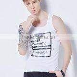 White Printed 95% Cotton 5% Spandex Tank Top