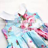 Vintage Round Collar Floral Girl Dress Handmade Baby Girls Dresses Frock thumbnail-3