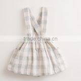 Lovely Child Girl Dresses Plaid Suspender Skirt Cotton Skirt Side Pockets Dress thumbnail-2