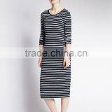 PETITE Reverse Striped Midi Dress thumbnail-1